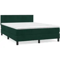 vidaXL Letto a molle con materasso verde scuro 140x200 cm in velluto
