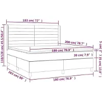 vidaXL Letto a molle con materasso Taupe 180x200 cm in tessuto