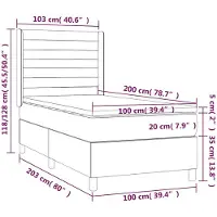vidaXL Letto a molle con materasso Taupe 100x200 cm in tessuto