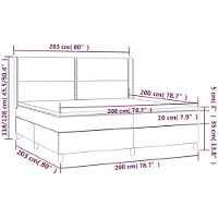 vidaXL Letto a molle con materasso Taupe 200x200 cm in tessuto