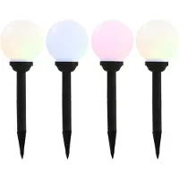 vidaXL Luci solari per esterni 4 pz. LED sferici 15 cm RGB