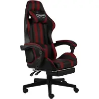 vidaXL Sedia da gioco con poggiapiedi in ecopelle nera e rosso vino