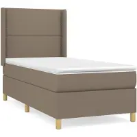 vidaXL Letto a molle con materasso Taupe 90x200 cm in tessuto