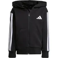 Adidas Giacca di felpa sportiva 'ESSENTIALS FULL ZIP' nero / bianco