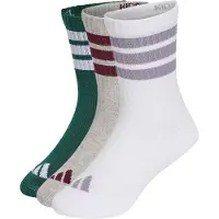 Adidas Calzino 'Kids 3-Stripes Cushioned Crew 3 Pair Pack' grigio chiaro / smeraldo / bordeaux / bianco