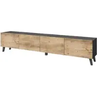 Bratex Mobile TV da 190 cm con gambe, ideale per il soggiorno, finitura "Matera" in legno noce, modello "Breslau"