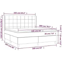 vidaXL Letto a molle con materasso blu 160x200 cm in tessuto
