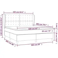 vidaXL Letto a molle con materasso blu 160x200 cm in tessuto