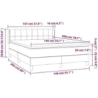 DKD Home Decor Letto a molle con materasso blu 140x200 cm in tessuto