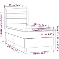 vidaXL Letto a molle con materasso Taupe 90x190 cm in tessuto