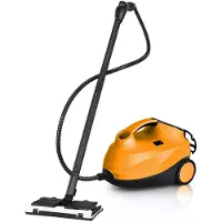 Costway Pulitore a vapore con 19 accessori e serbatoio da 1,5 litri per pulizia tappeti, Pulitore a vapore pavimenti finestre 2000W Arancione