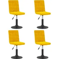 vidaXL Sedie da pranzo 4 pz. Girevoli in velluto giallo senape