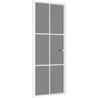 vidaXL Porta interna 83x201,5 cm Bianco ESG vetro e alluminio