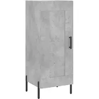 vidaXL Credenza grigio cemento 34,5x34x90 cm materiale a base di legno