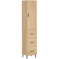 vidaXL Credenza Sonoma-quercia 34,5x34x180 cm Materiale a base di legno