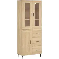 vidaXL Credenza Sonoma-quercia 69,5x34x180 cm Materiale a base di legno