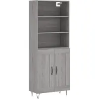 vidaXL Credenza Grigio Sonoma 69,5x34x180 cm Materiale a base di legno