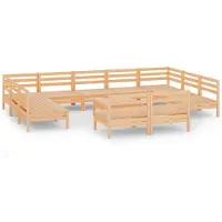 vidaXL Set da salotto da giardino 12 pezzi in legno di pino massiccio