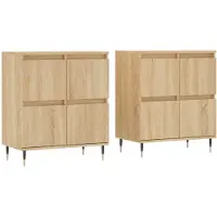 vidaXL Credenze, 2 pezzi, rovere Sonoma, materiale in legno