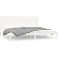 vidaXL Letto in legno massiccio bianco 180x200 cm