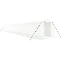 vidaXL Serra con struttura in acciaio, bianca, 44 m², 22x2x2 m