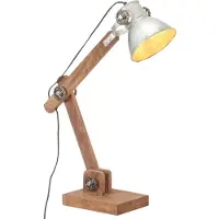 vidaXL Desk Lampe Industrielle Runde E27 58x18x90 cm Silberfarbe