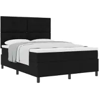 vidaXL Letto a molle con materasso nero 160 x 200 cm in tessuto