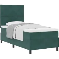 vidaXL Letto a molle con testiera verde scuro 90 x 200 cm in velluto