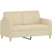 vidaXL Set divano 3 pezzi con cuscini in tessuto crema