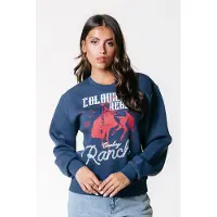 Colourful Rebel Cr Ranch Relaxed Sweat Denim Blue Taglia: XS | Maglie Sportivi Outlet | Donna | Blu