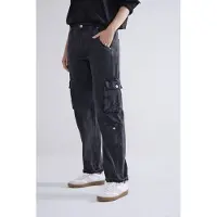 Summum Woman Cargo Jeans Baggy Black Cotton Jeans Black Denim Taglia: 42 | Jeans Outlet | Donna | Nero