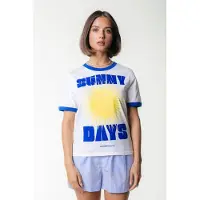 Colourful Rebel Sunny Days Ringer Boxy Tee Standard White Taglia: XS | Maglie Sportivi Outlet | Donna | Bianco