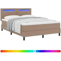 vidaXL Letto a molle con materasso Cappuccino 160 x 200 cm in Pelle finta