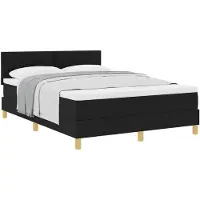 vidaXL Letto a molle con materasso nero 140 x 200 cm in tessuto