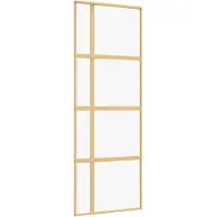 vidaXL Porta scorrevole Golden 76x205 cm ESG vetro chiaro e alluminio