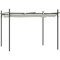 vidaXL Pergola con tetto scorrevole , color crema, 295x292x230 cm