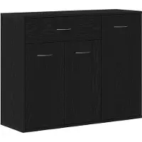 vidaXL Credenza in rovere nero 88x30x70 cm Materiale a base di legno