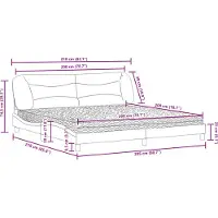 vidaXL Letto con materasso "Hvar" Grigio scuro 200x200 cm Tessuto