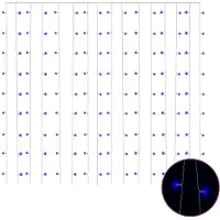 vidaXL Tenda luminosa LED 3x3 m 300 LED blu 8 funzioni