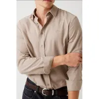 Guess Marciano GUESS Ls Flannel Twill Shi English Brown Heathe Taglia: S | Maglie a manica lunga Outlet | Uomo | Marrone