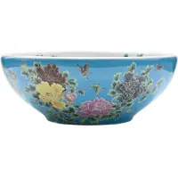 vidaXL Lavabo da appoggio Multicolore Rotondo Ø41x14 cm Vetroceramica