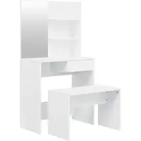 vidaXL Set da toilette bianco lucido 74,5x40x141 cm