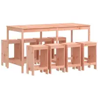 vidaXL set bar da giardino 9 pezzi in legno massiccio di abete Douglas
