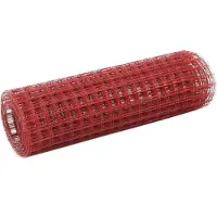 vidaXL Recinzione in filo d'acciaio con rivestimento in PVC 25x0,5 m rosso