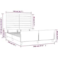 vidaXL Struttura letto senza materasso nero 140x190 cm tessuto