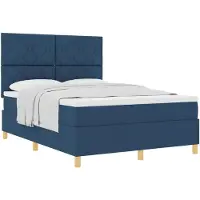 vidaXL Letto a molle con materasso e testiera blu 160 x 200 cm in tessuto