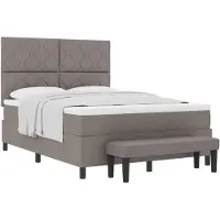 vidaXL Letto a molle con testata in tessuto tortora 160 x 200 cm