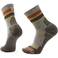 Smartwool Hike Light Cushion Striped Mid Crew Sock Calze da trekking (38-41, marrone)