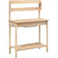 vidaXL Tavolo da piantagione con lavello 147,5x44x139,5 cm in legno massiccio di abete