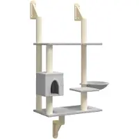vidaXL Graffiatoio a parete Grigio chiaro 153 cm